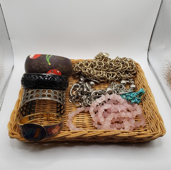 Small Wicker Tray Vintage Rectangular - Picture 4 of 4